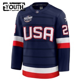 Dresovi USA 4 Nations Face Off 2025 Fanatics Premium Adam Fox Navy - Dječji